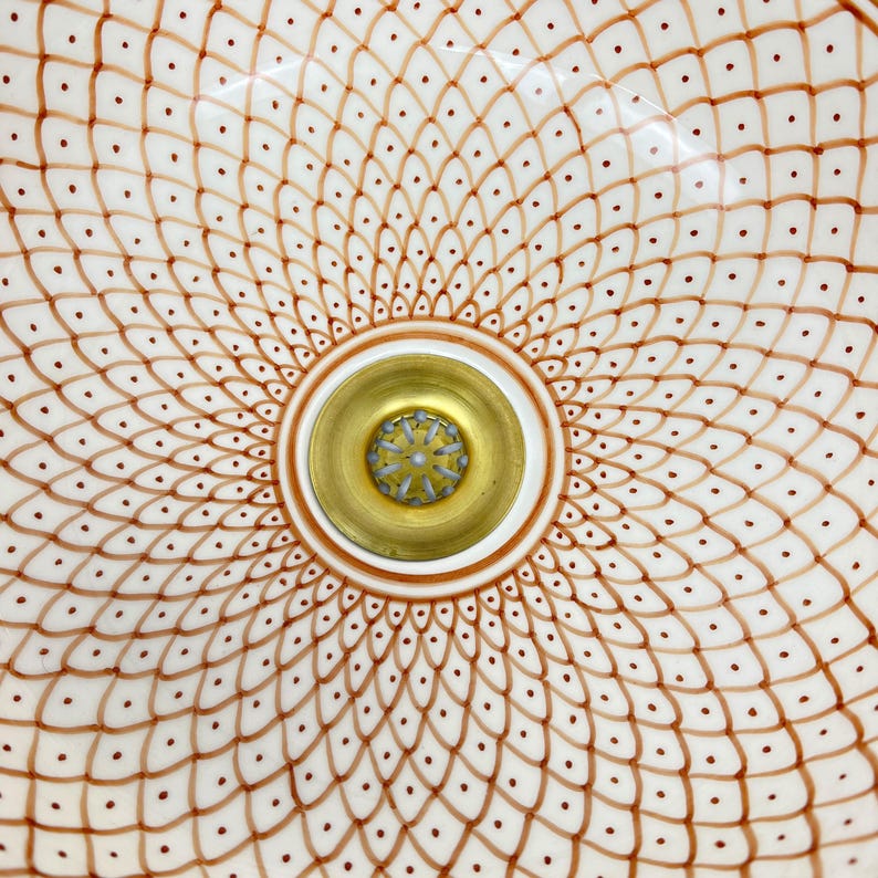 Royal Moroccan Sink - 14k golden rim #53E