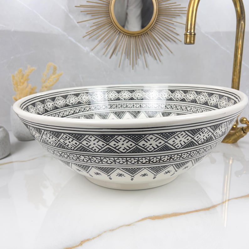 Marokkanisches Keramikwaschbecken im orientalischen Stil #269