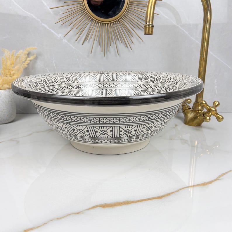 Marokkanisches Keramikwaschbecken im orientalischen Stil #271