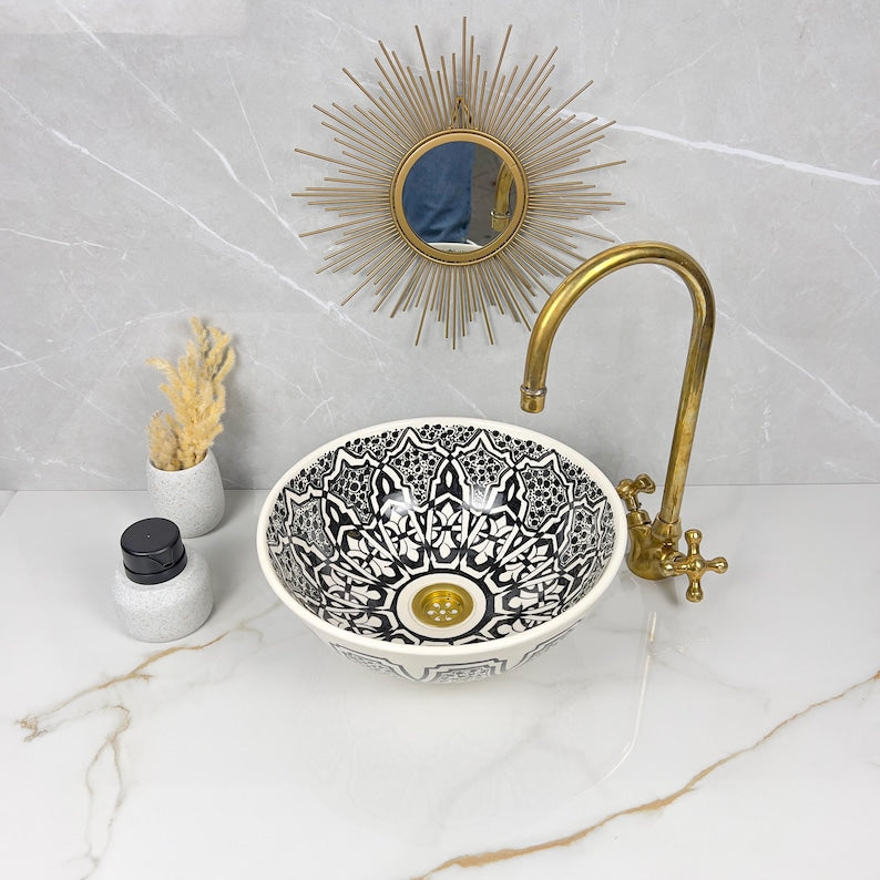 Marokkanisches Keramikwaschbecken im orientalischen Stil #284
