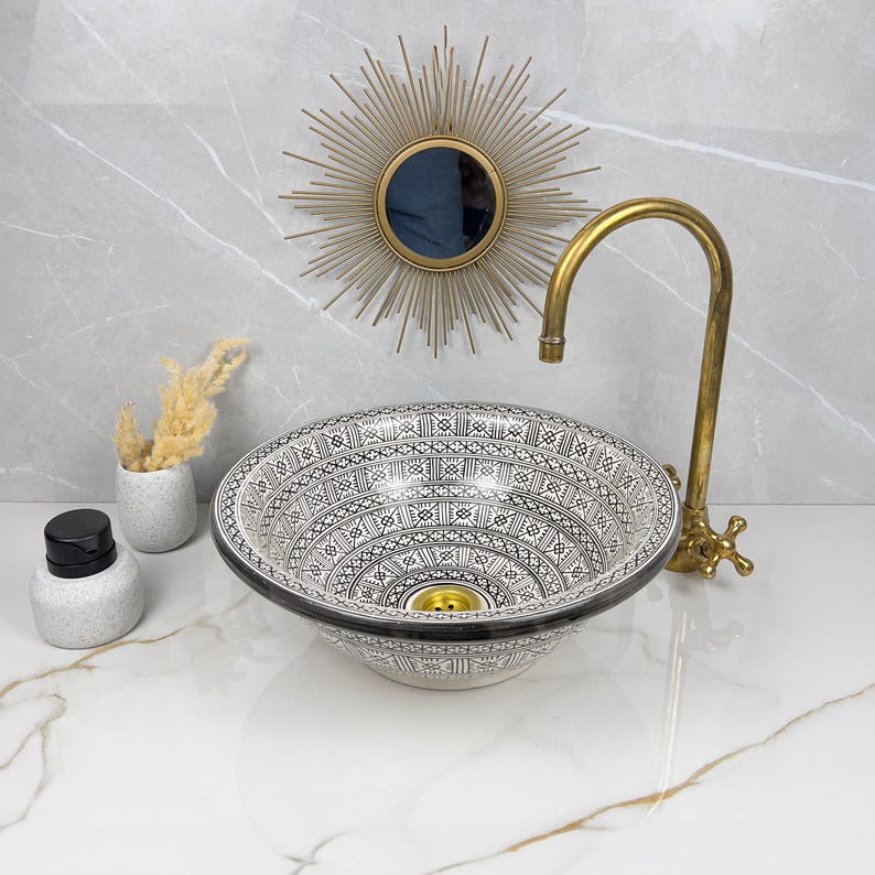 Marokkanisches Keramikwaschbecken im orientalischen Stil #271