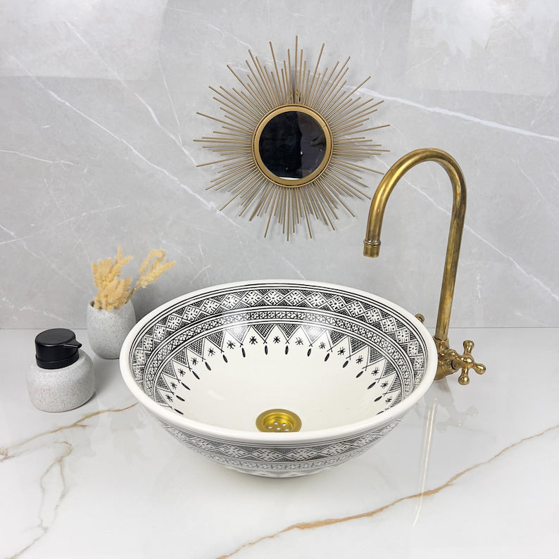 Marokkanisches Keramikwaschbecken im orientalischen Stil #269
