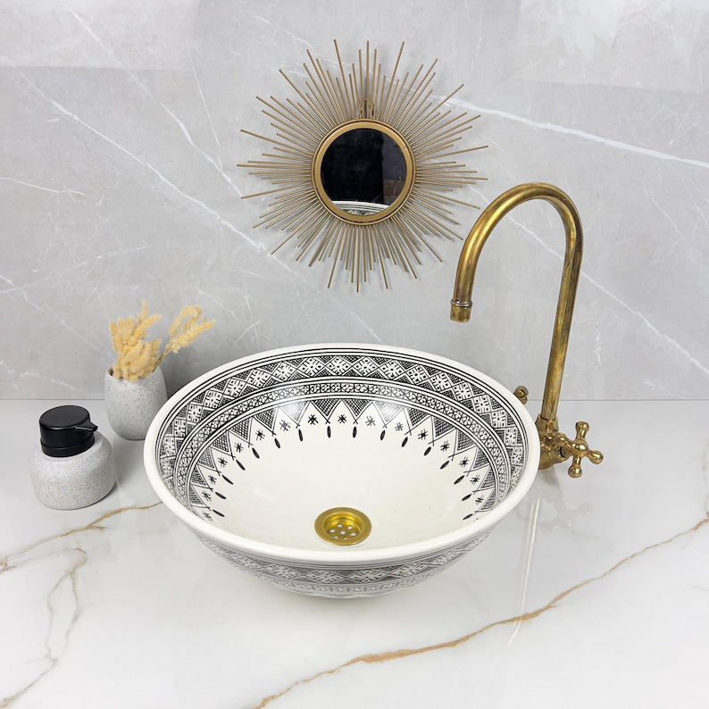 Marokkanisches Keramikwaschbecken im orientalischen Stil #269