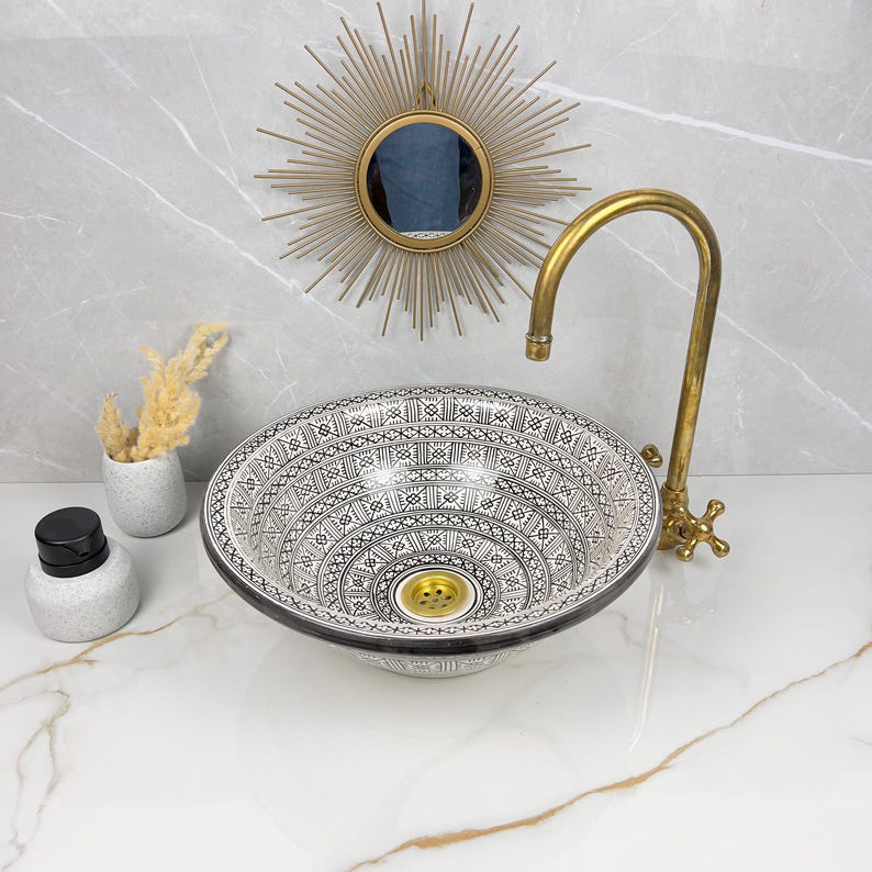 Marokkanisches Keramikwaschbecken im orientalischen Stil #271