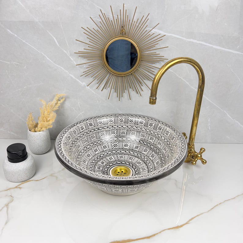 Marokkanisches Keramikwaschbecken im orientalischen Stil #271
