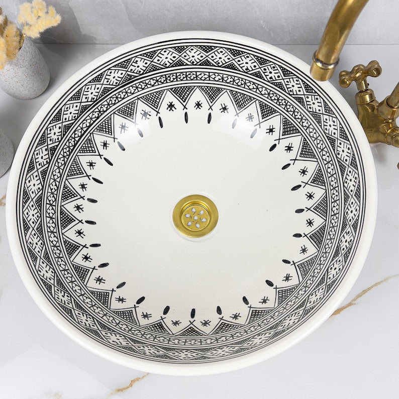 Marokkanisches Keramikwaschbecken im orientalischen Stil #269
