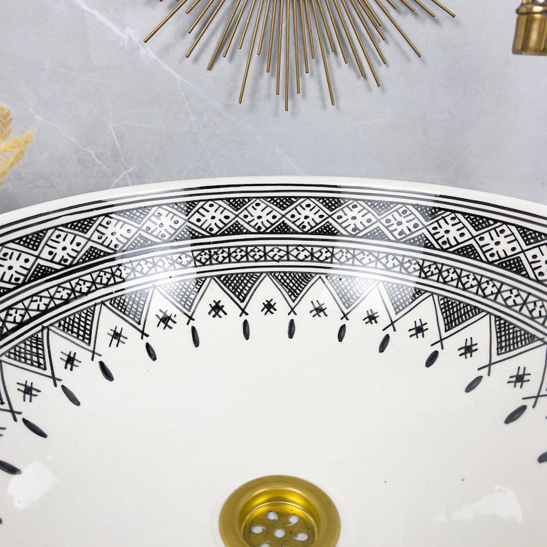 Marokkanisches Keramikwaschbecken im orientalischen Stil #269