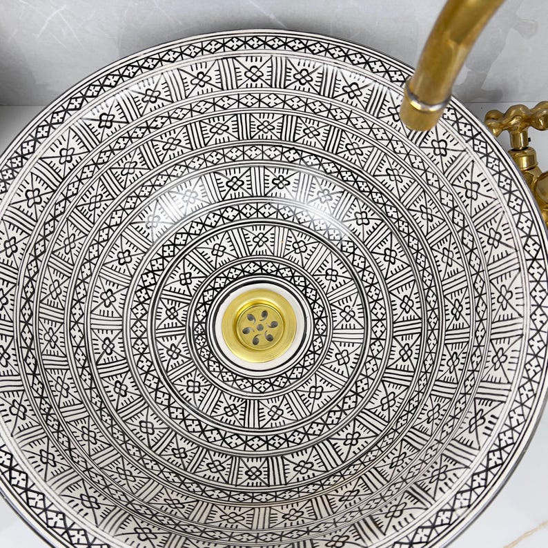 Marokkanisches Keramikwaschbecken im orientalischen Stil #271