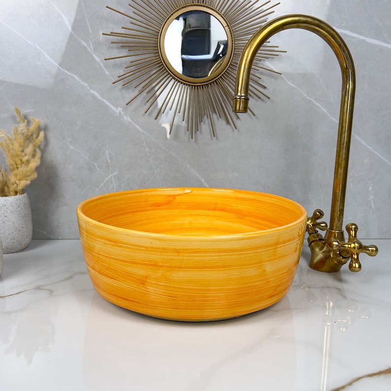 Marokkanisches Keramikwaschbecken im orientalischen Stil #296