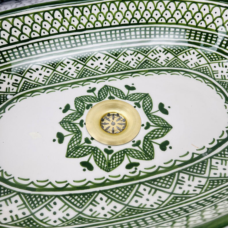 Marokkanisches ovales Keramikwaschbecken im orientalischen Stil #203