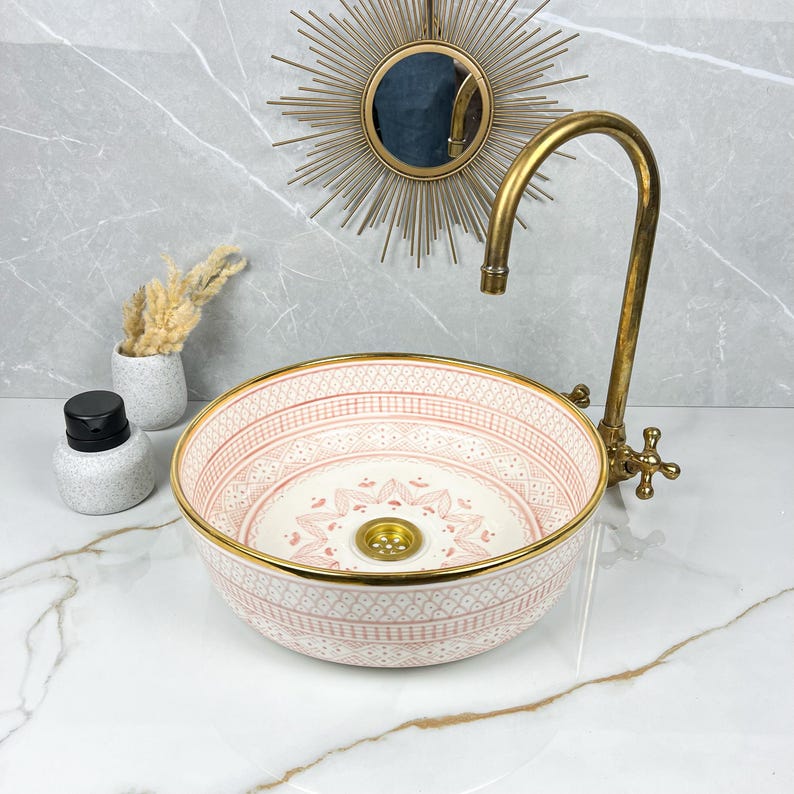 Königliches marokkanisches Becken – 14 Karat Goldrand Nr. 213