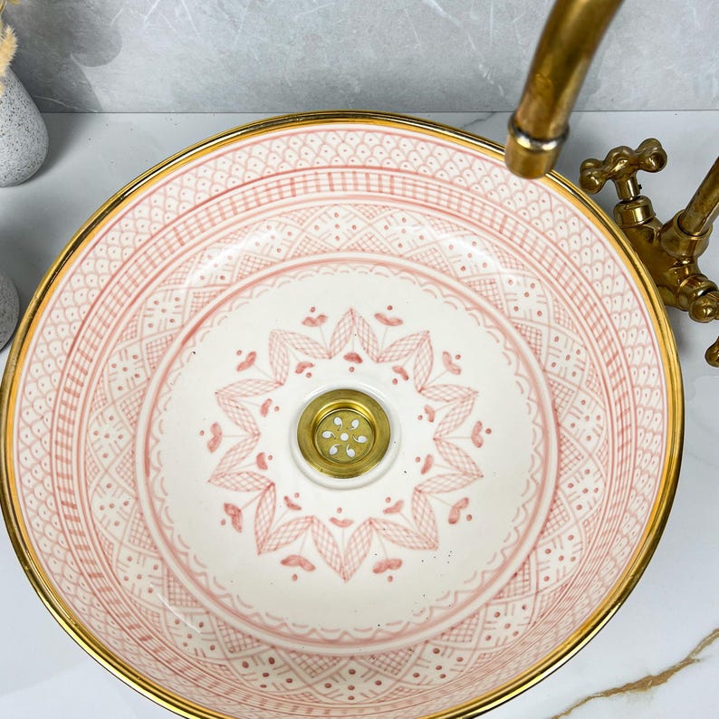 Königliches marokkanisches Becken – 14 Karat Goldrand Nr. 213