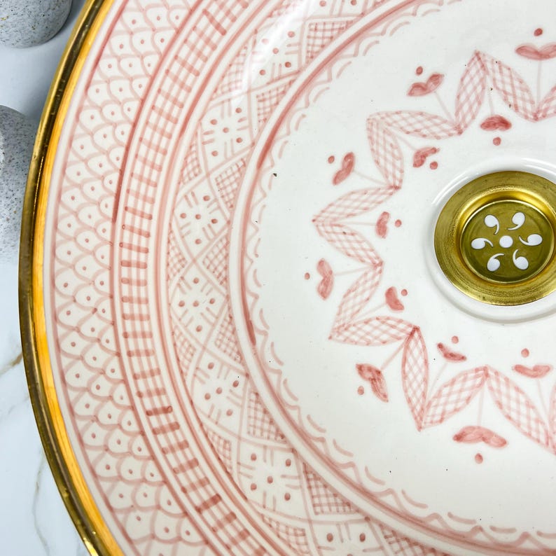 Königliches marokkanisches Becken – 14 Karat Goldrand Nr. 213