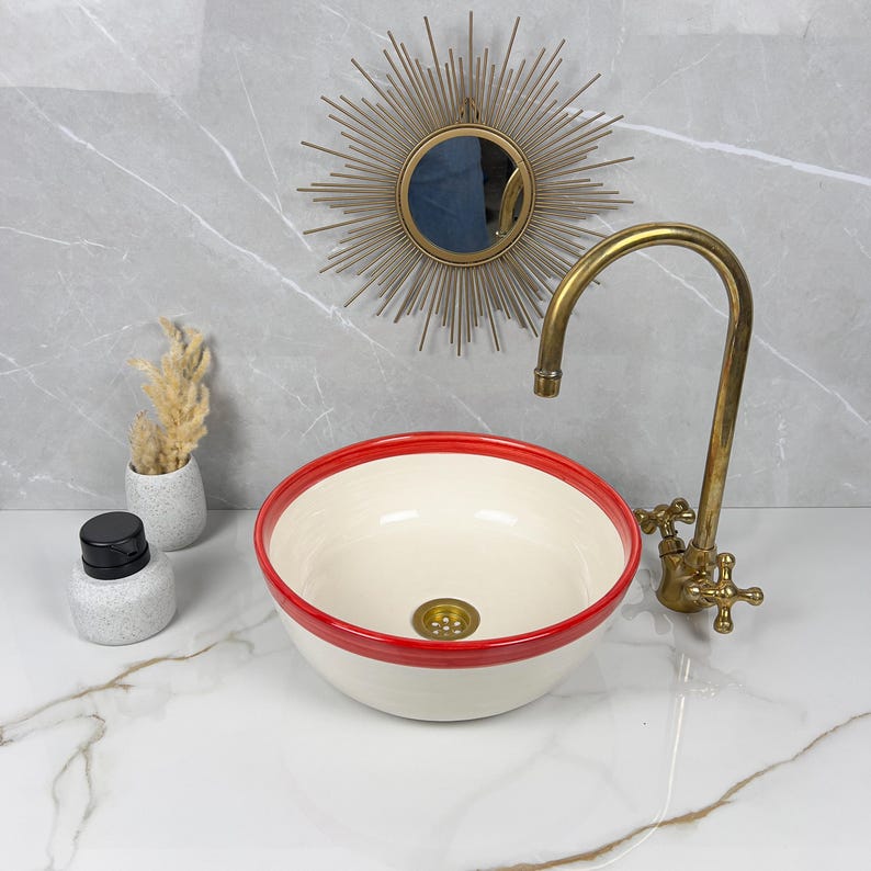 Marokkanisches Keramikwaschbecken im orientalischen Stil #240