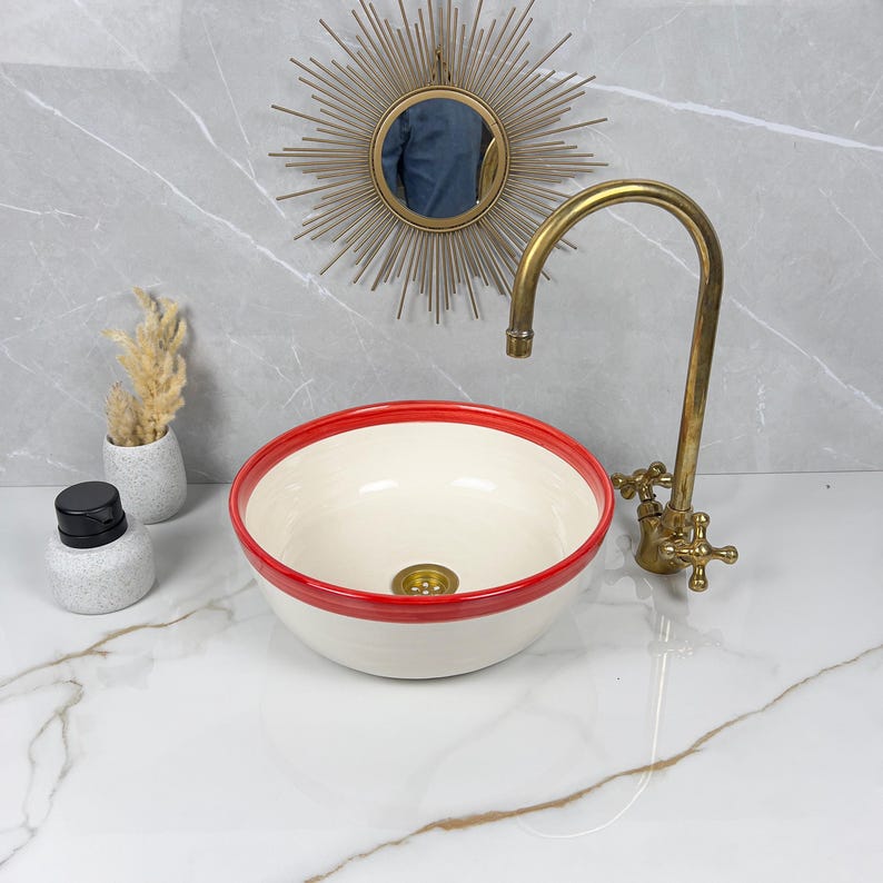 Marokkanisches Keramikwaschbecken im orientalischen Stil #240
