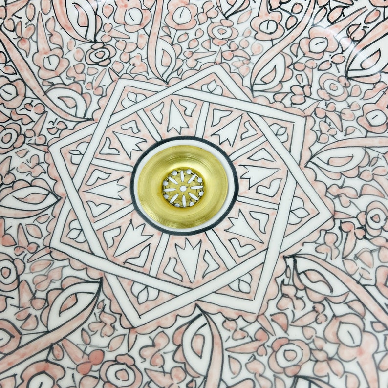 Royal Moroccan Sink - 14k golden rim #53F