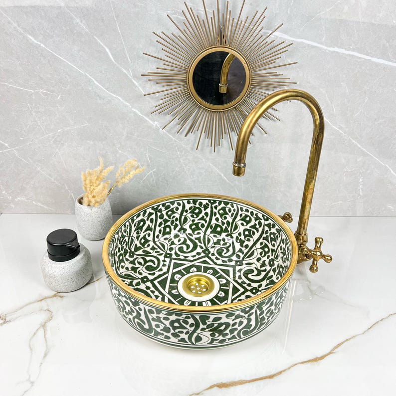 Königliches marokkanisches Becken – 14 Karat Goldrand Nr. 220