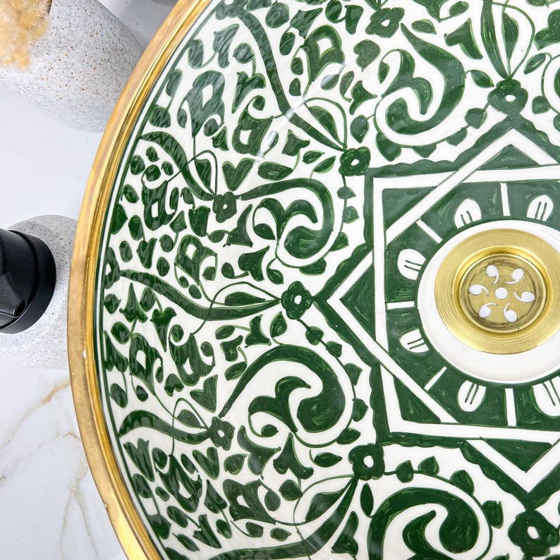 Königliches marokkanisches Becken – 14 Karat Goldrand Nr. 220