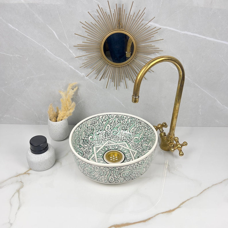 Marokkanisches Keramikwaschbecken im orientalischen Stil #277