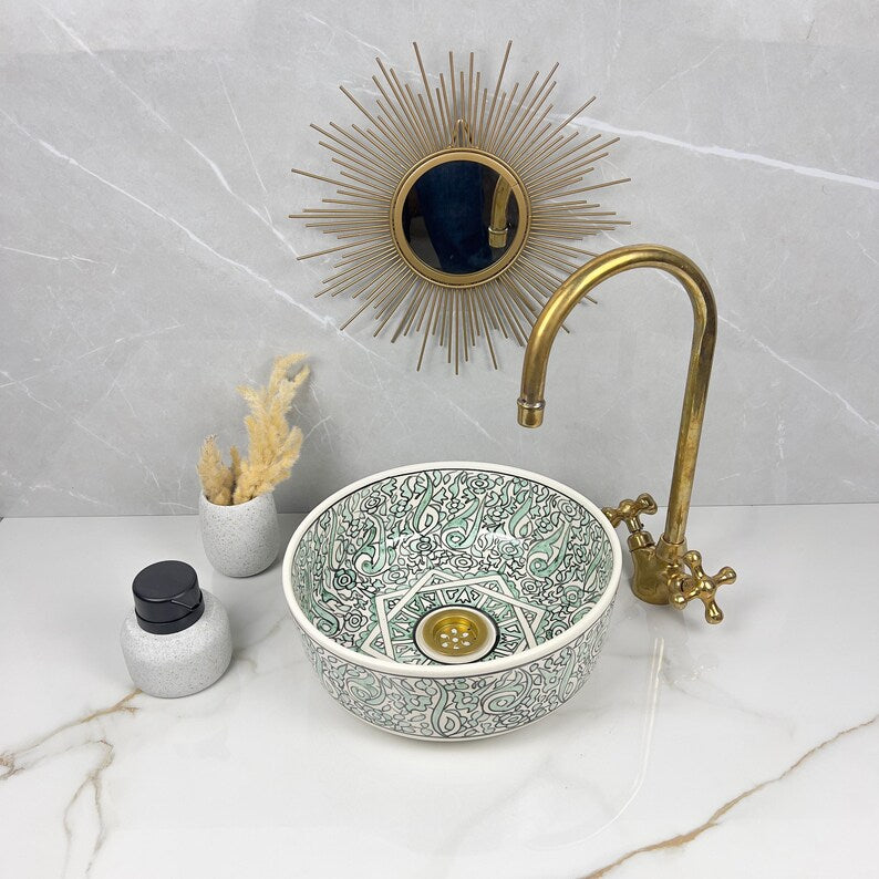 Marokkanisches Keramikwaschbecken im orientalischen Stil #277