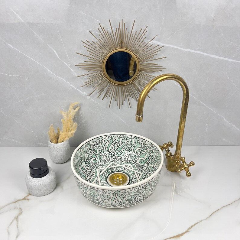 Marokkanisches Keramikwaschbecken im orientalischen Stil #277