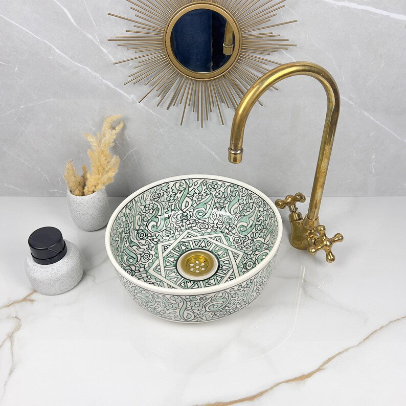 Marokkanisches Keramikwaschbecken im orientalischen Stil #277