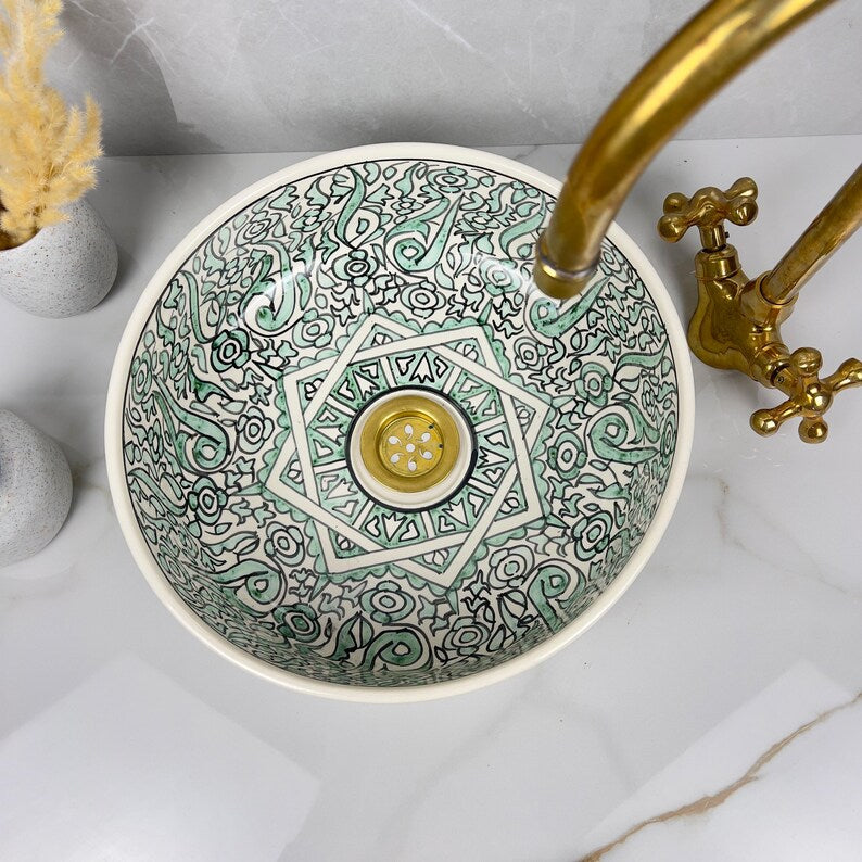 Marokkanisches Keramikwaschbecken im orientalischen Stil #277