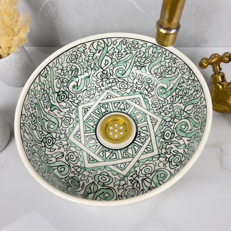 Marokkanisches Keramikwaschbecken im orientalischen Stil #277