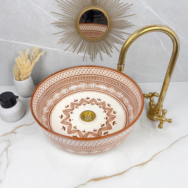 Marokkanisches Keramikwaschbecken im orientalischen Stil #233