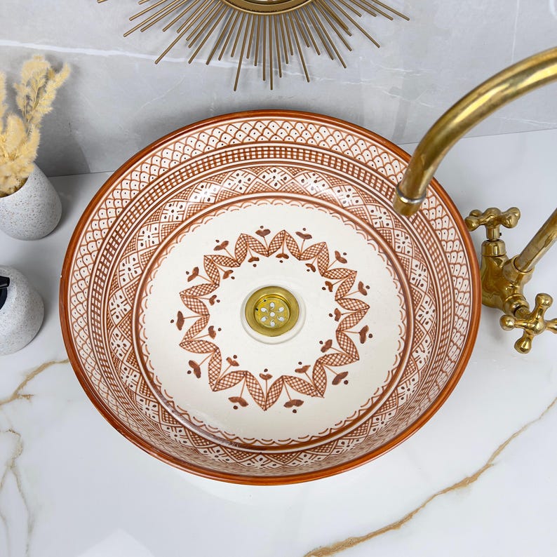 Marokkanisches Keramikwaschbecken im orientalischen Stil #233