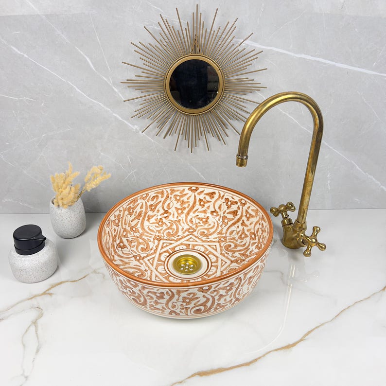 Marokkanisches Keramikwaschbecken im orientalischen Stil #272
