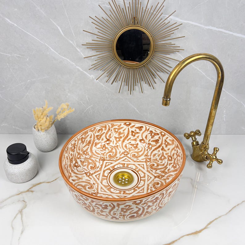Marokkanisches Keramikwaschbecken im orientalischen Stil #272