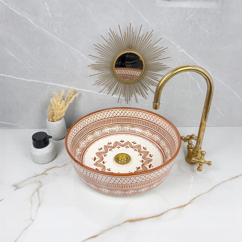 Marokkanisches Keramikwaschbecken im orientalischen Stil #233