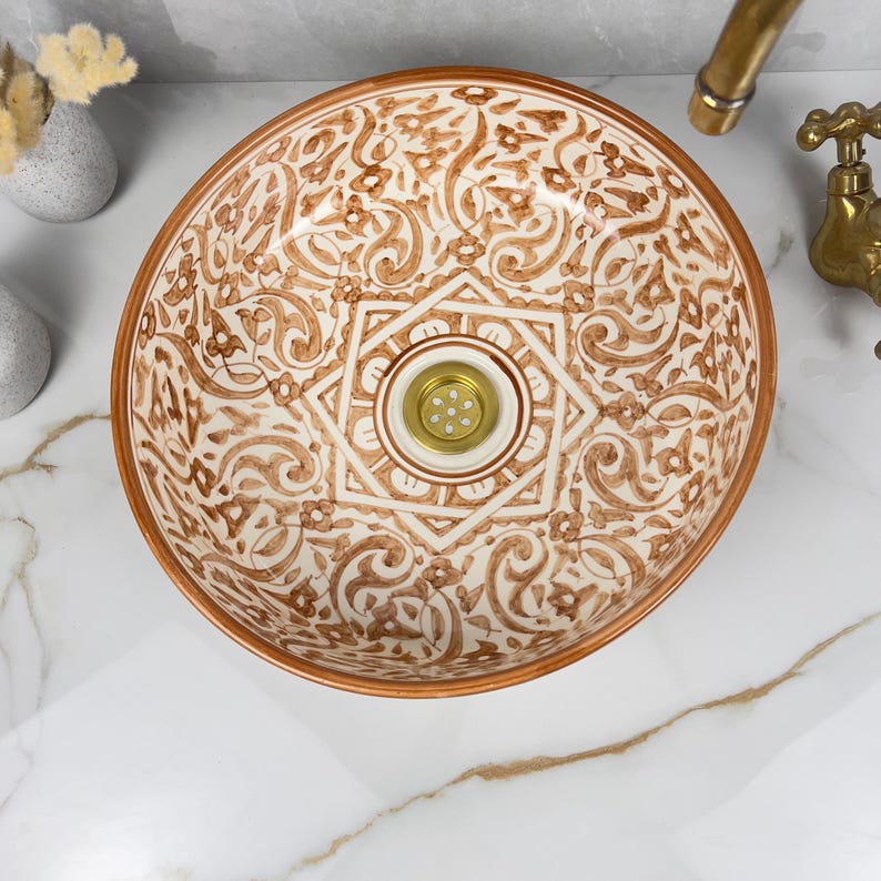 Marokkanisches Keramikwaschbecken im orientalischen Stil #272