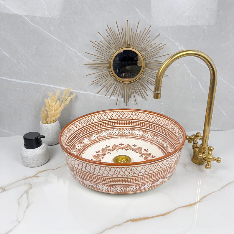 Marokkanisches Keramikwaschbecken im orientalischen Stil #233