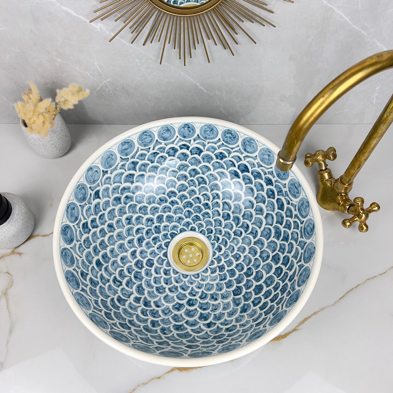 Marokkanisches Keramikwaschbecken im orientalischen Stil #250