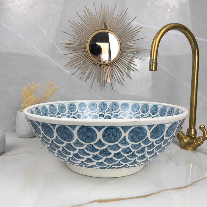 Marokkanisches Keramikwaschbecken im orientalischen Stil #250