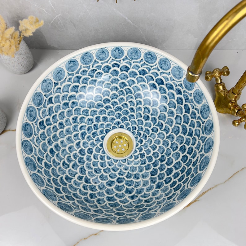 Marokkanisches Keramikwaschbecken im orientalischen Stil #250
