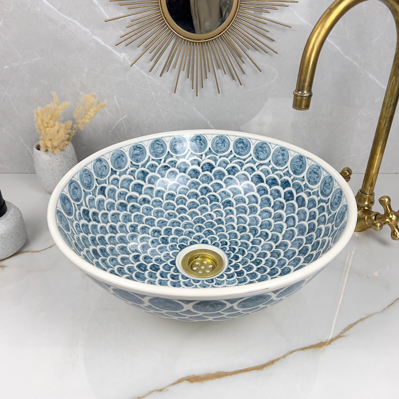 Marokkanisches Keramikwaschbecken im orientalischen Stil #250