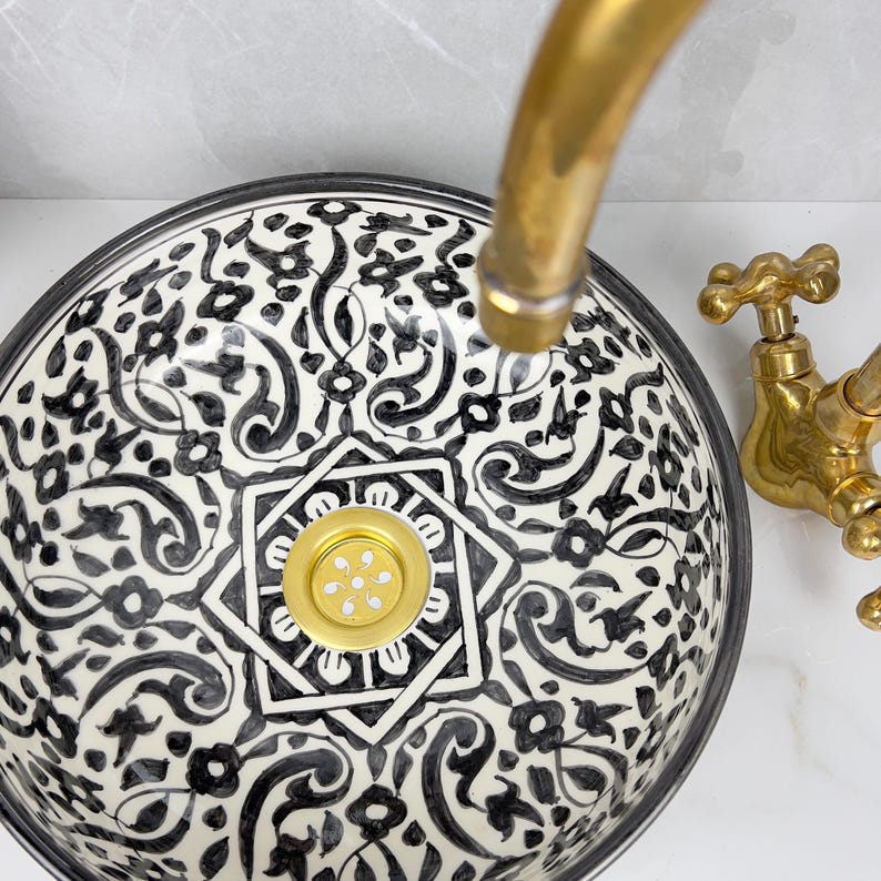 Marokkanisches Keramikwaschbecken im orientalischen Stil #273