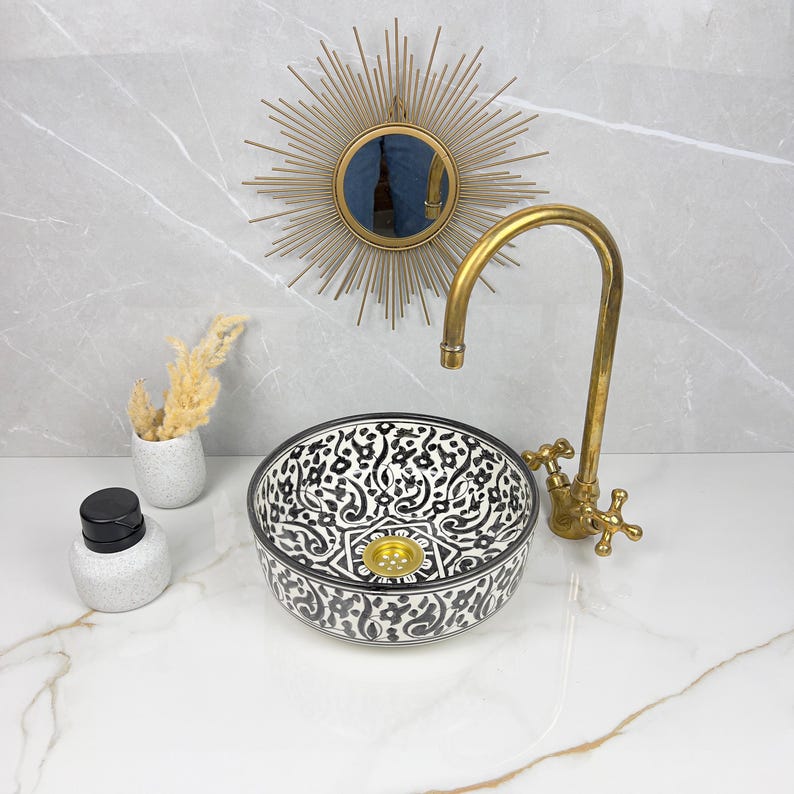 Marokkanisches Keramikwaschbecken im orientalischen Stil #273