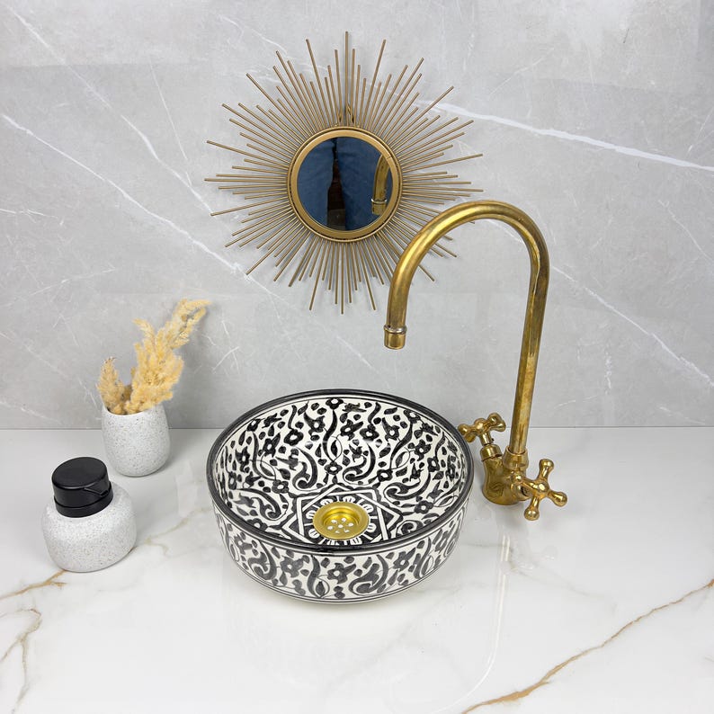 Marokkanisches Keramikwaschbecken im orientalischen Stil #273