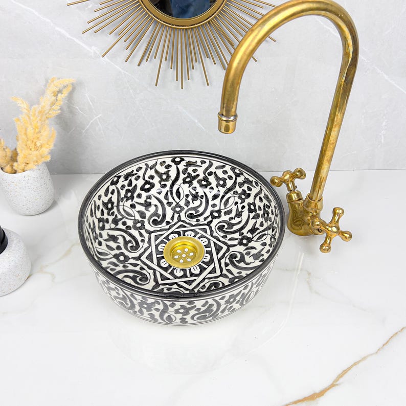 Marokkanisches Keramikwaschbecken im orientalischen Stil #273