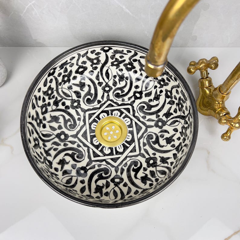 Marokkanisches Keramikwaschbecken im orientalischen Stil #273
