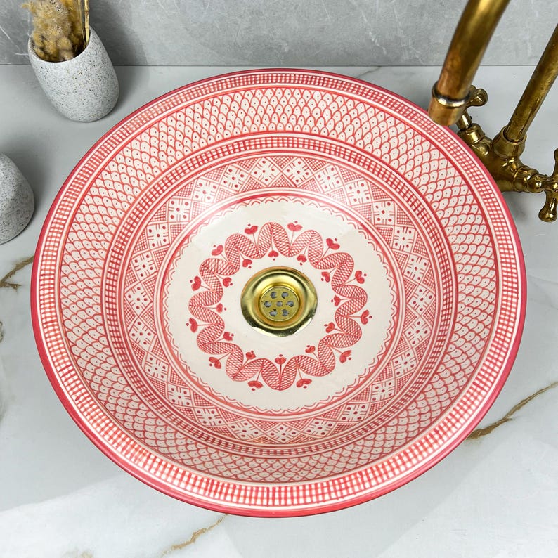 Marokkanisches Keramikwaschbecken im orientalischen Stil #234
