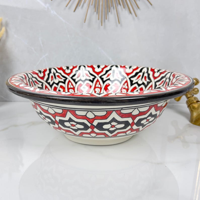 Marokkanisches Keramikwaschbecken im orientalischen Stil #281