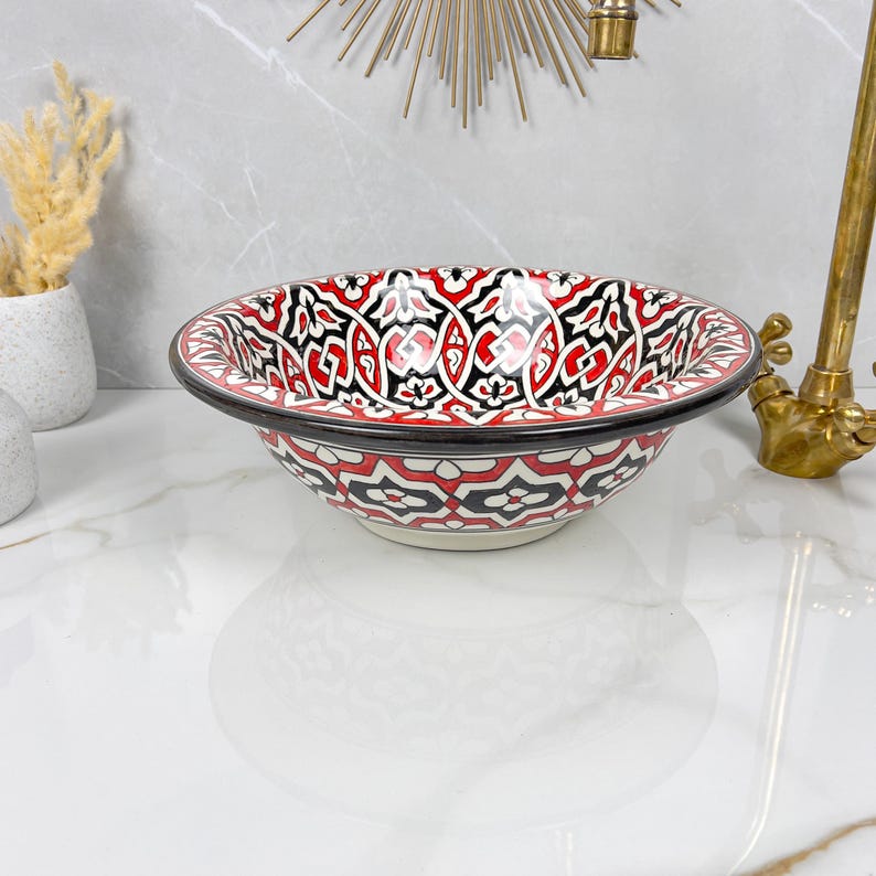 Marokkanisches Keramikwaschbecken im orientalischen Stil #281