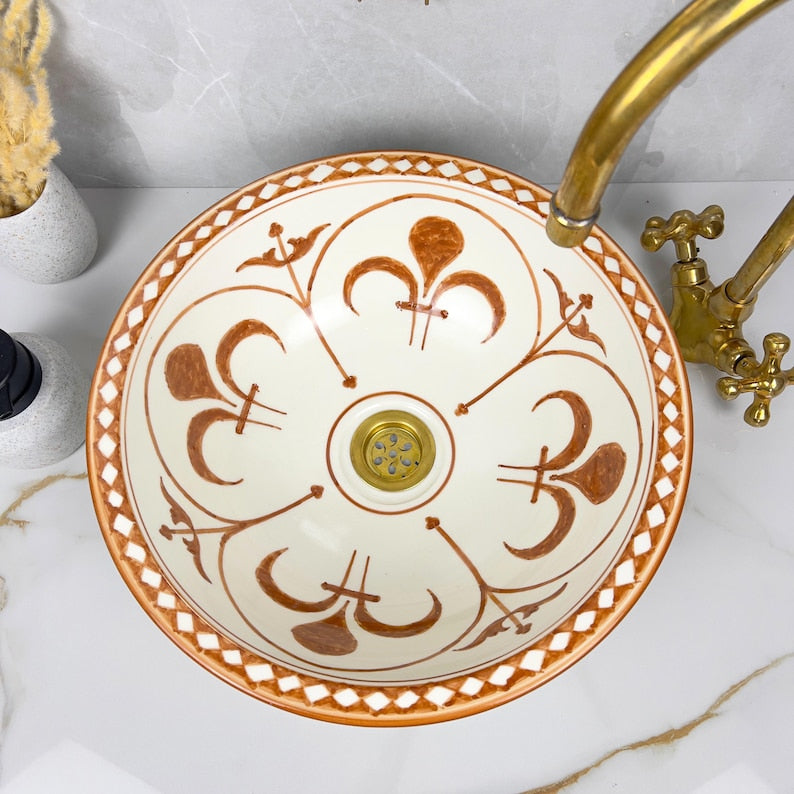 Marokkanisches Keramikwaschbecken im orientalischen Stil #285