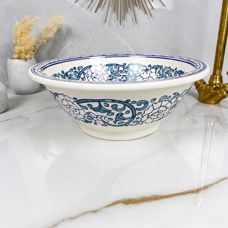 Marokkanisches Keramikwaschbecken im orientalischen Stil #255