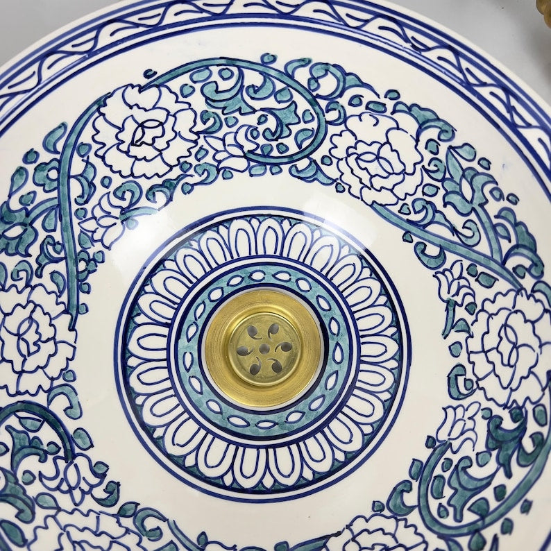 Marokkanisches Keramikwaschbecken im orientalischen Stil #255